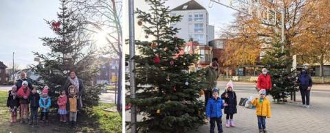 Weihnachtsbaumschmücken mit den Kindergärten