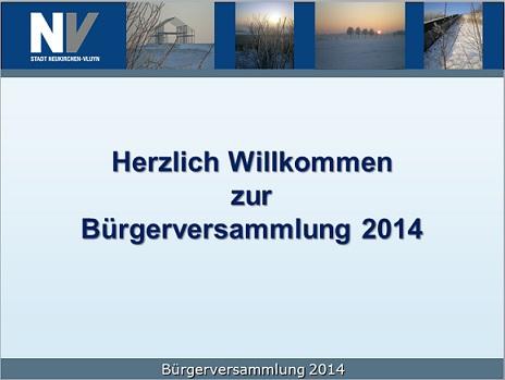 Bürgerversammlungen 2014