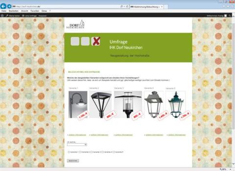 Online-Umfrage Leuchten und Pflasterung Hochstraße